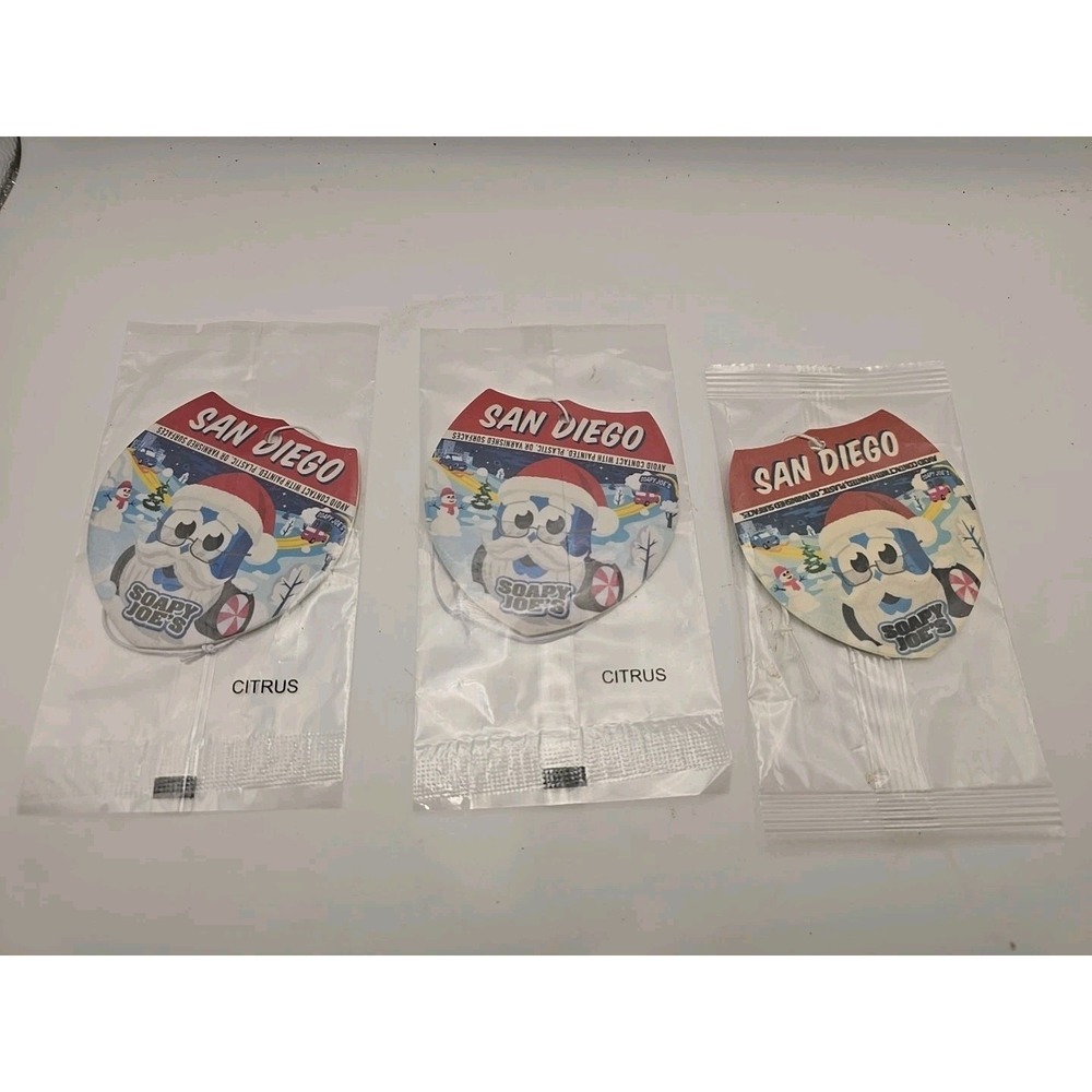 Lot of 3 Soapy‎ Joe's Christmas Hanging Car Air Fresheners